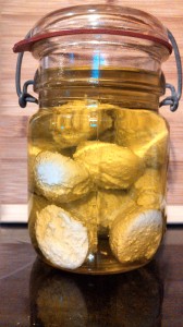 Kefir Cheese Balls Stored in EVOO